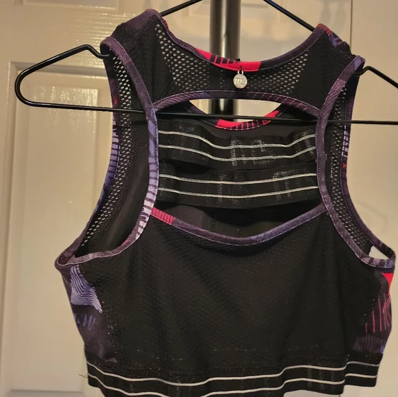 MICHELLE Activewear Multicoloured Floral Sportsbra Size 10 Pilates Yoga Jogging - Picture 5 of 6